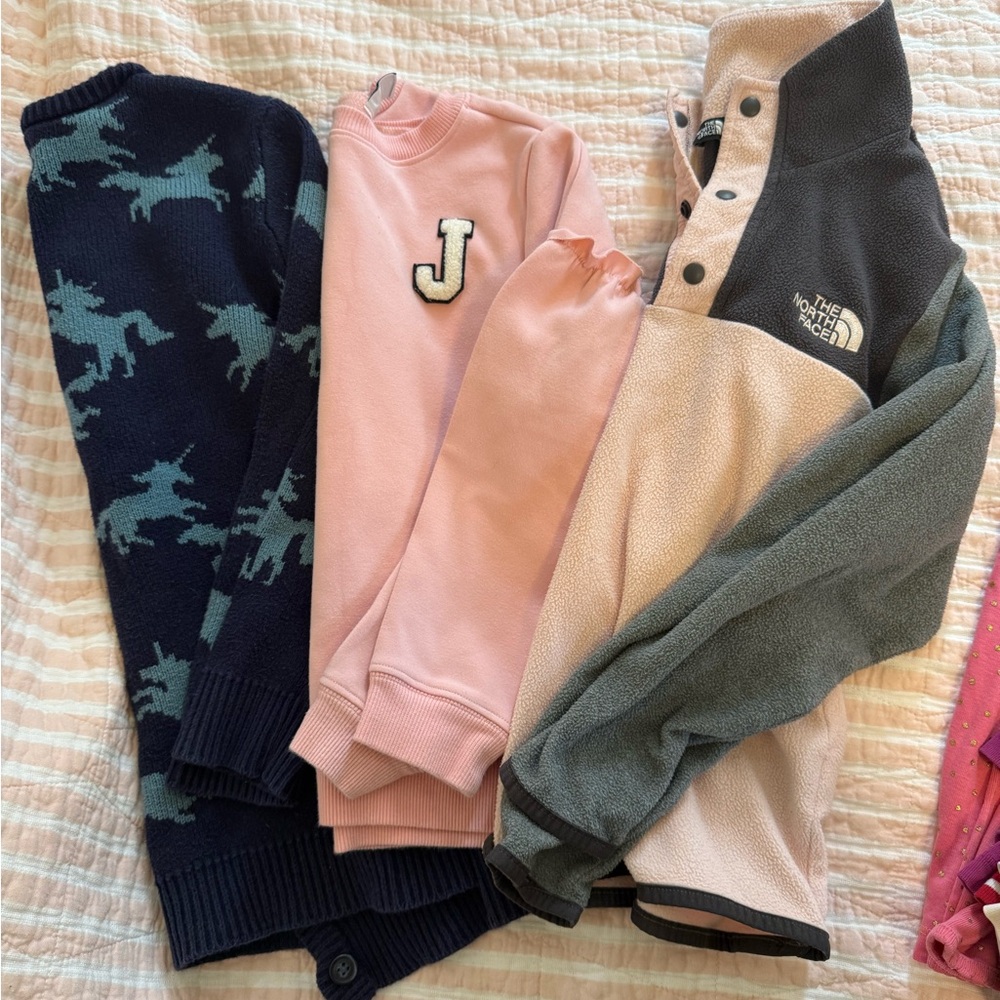 The North Face Fleece Jacket and Pink Sweatshirt